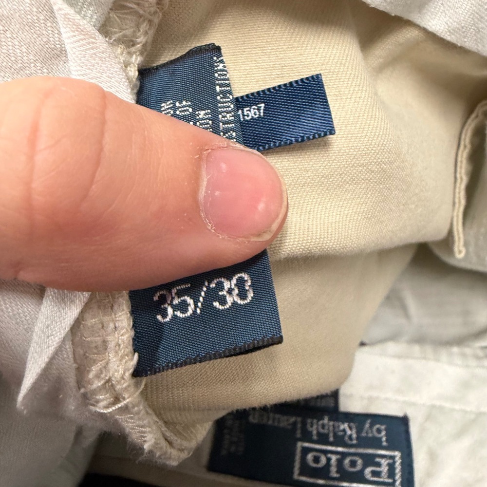 Polo Ralph Lauren Suffield Pant Mens 35x30 Tan Khaki Cotton Chino Straight Leg - Picture 3 of 6
